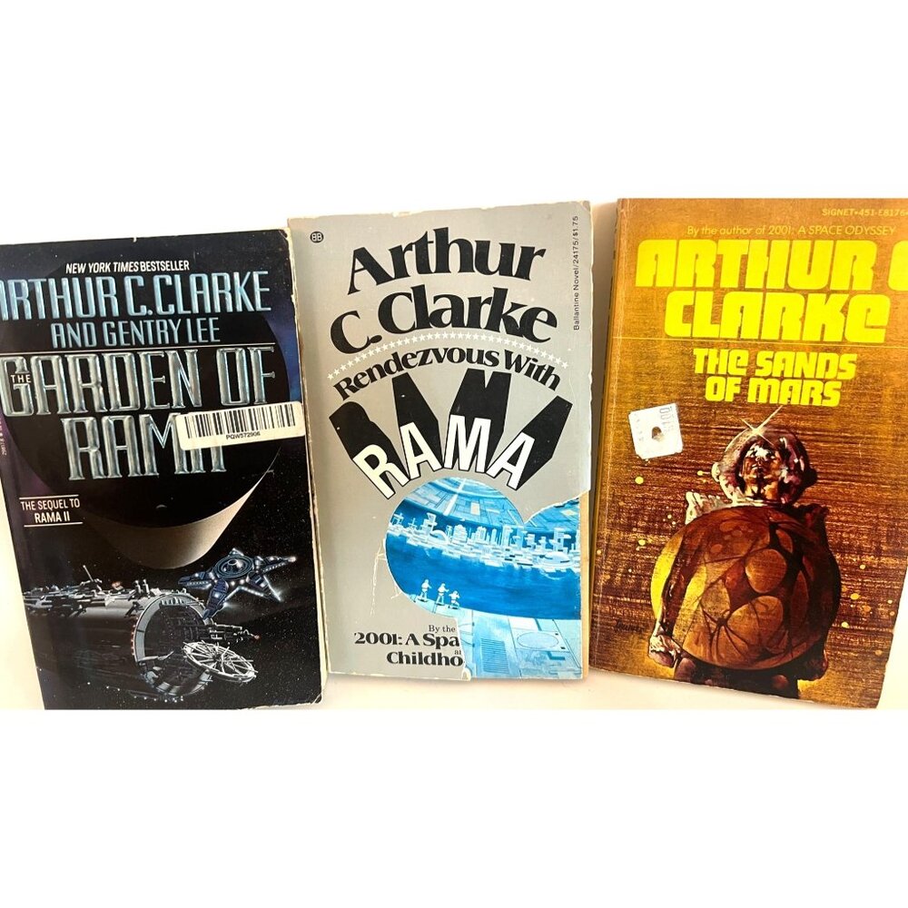 Arthur C. Clarke SciFi Books: Garden Of Rama Rendezvous With Rama Sands Of Mars